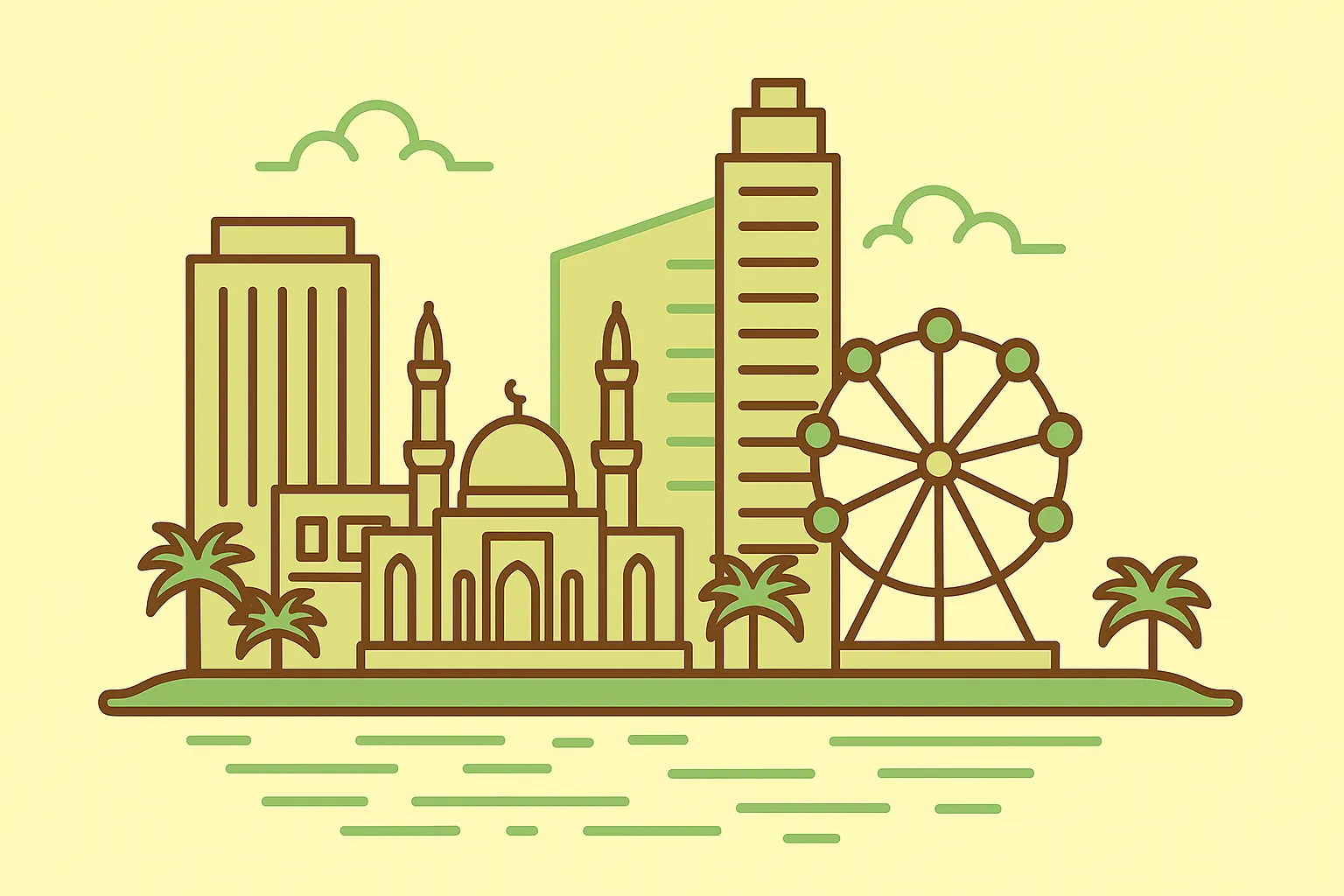 Al Majaz Waterfront promenade and lagoon